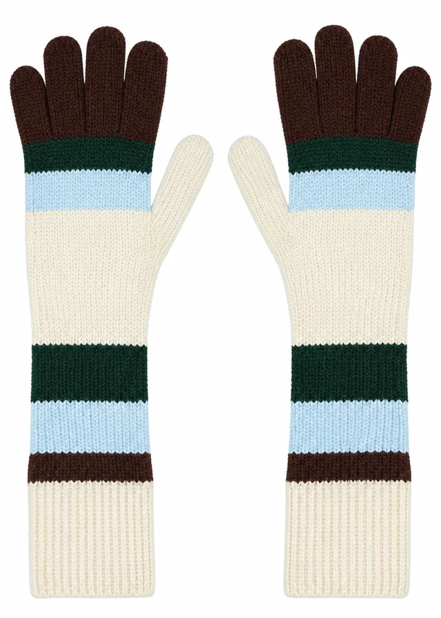 Gini London Multi Ladies Longline Striped Gloves
