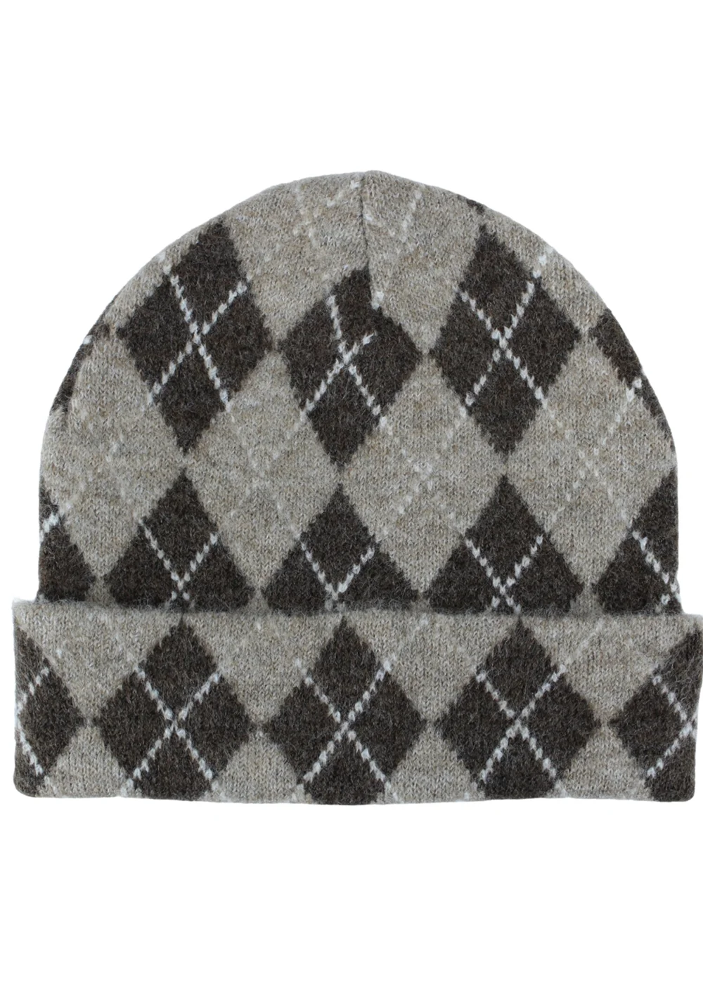 Gini London Multi Ladies Argyle Beanie Hat - One Size Image 1