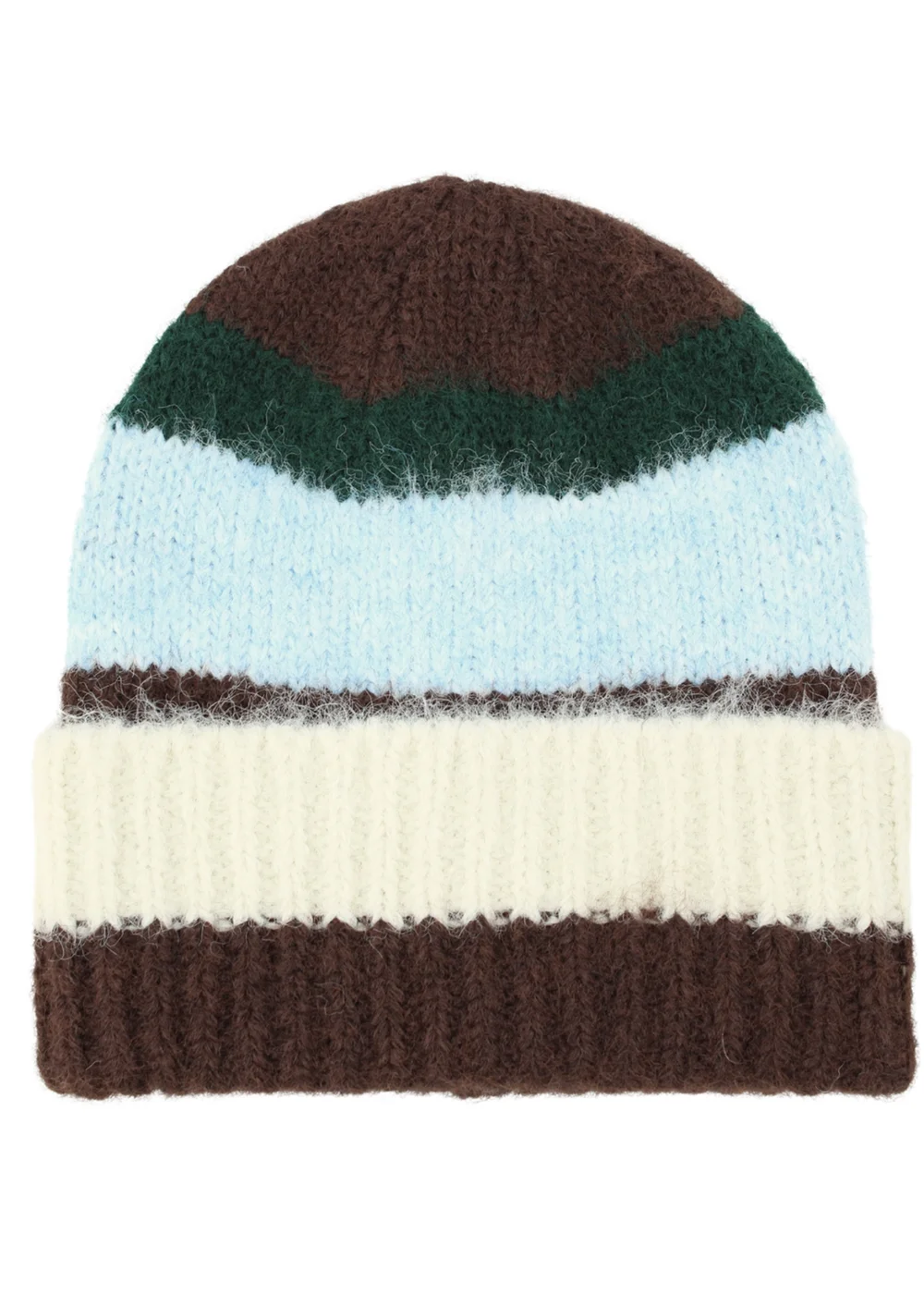 Gini London Multi Ladies Striped Beanie Hat - One Size Image 1
