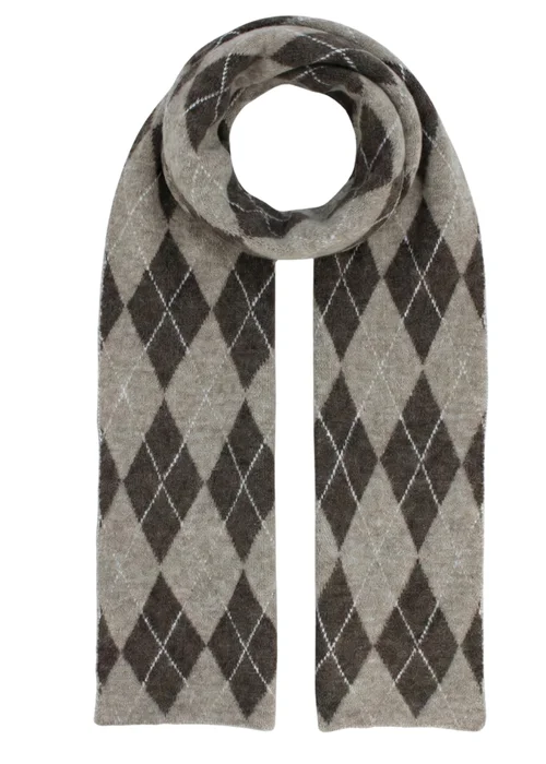 Gini London Multi Ladies Argyle Print Scarf - One Size Image 1