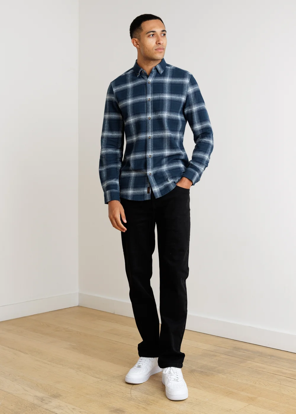 Tokyo Laundry Blue Button-Down Check Shirt - S Image 3
