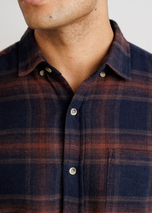 Tokyo Laundry Navy Button-Down Check Shirt - M Image 4