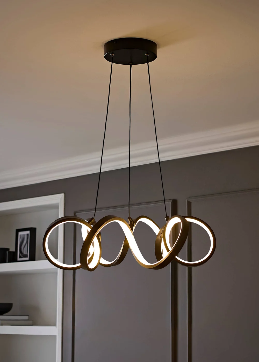 ValueLights Infinity Matte Black Wiggle Integrated LED Ceiling Light - One Size Image 1