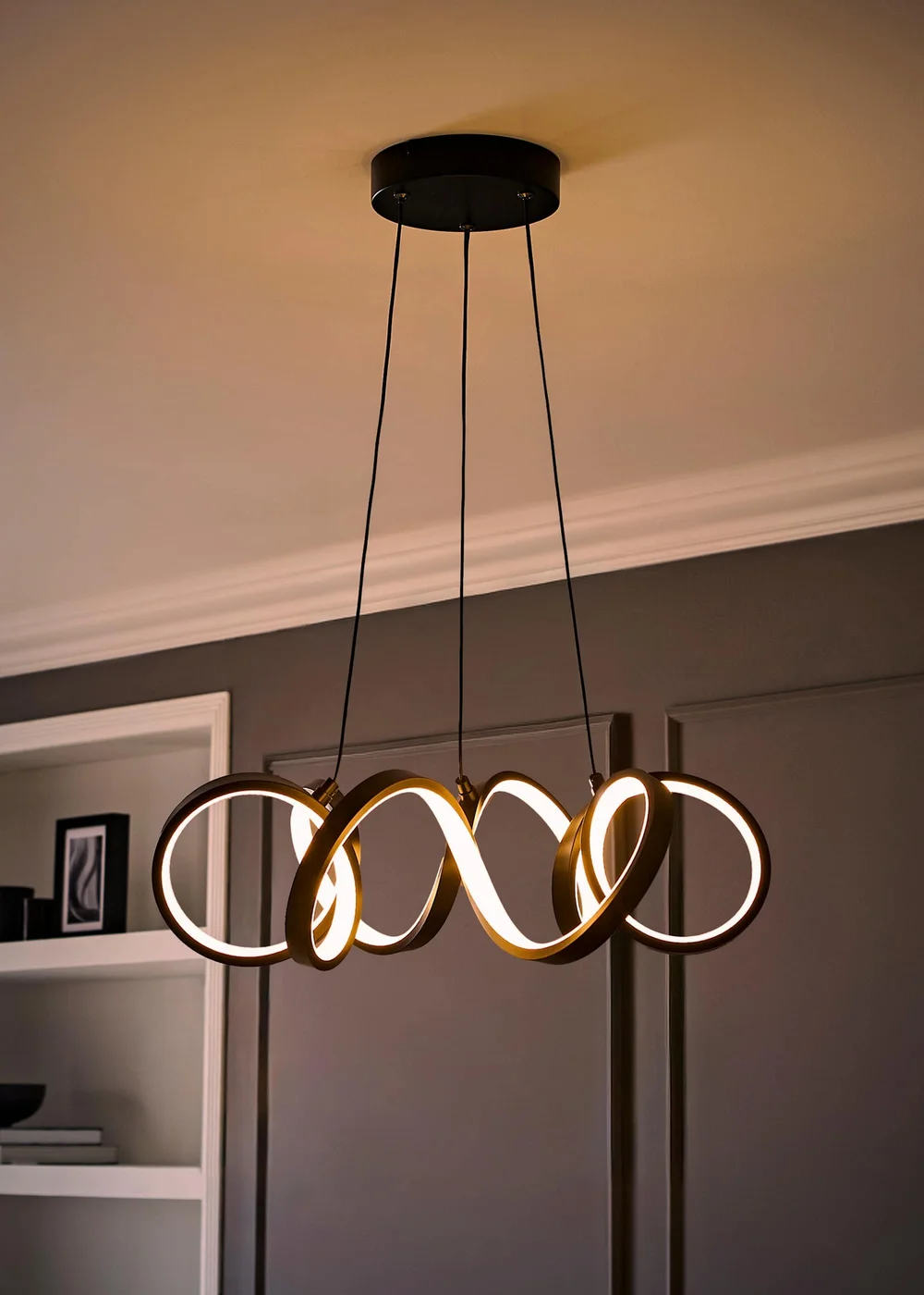 ValueLights Infinity Matte Black Wiggle Integrated LED Ceiling Light - One Size Image 2
