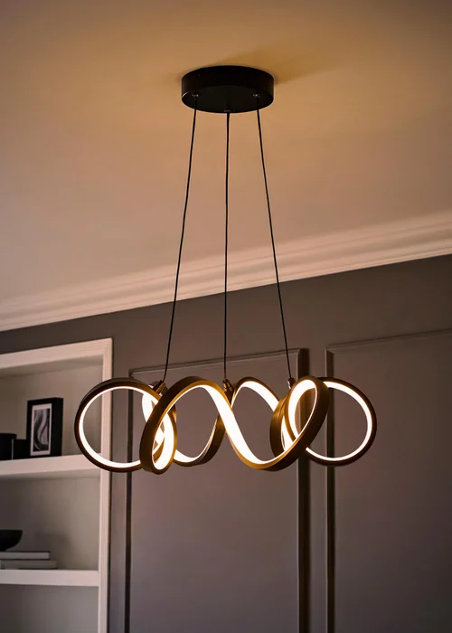 ValueLights Infinity Matte Black Wiggle Integrated LED Ceiling Light - One Size Image 2