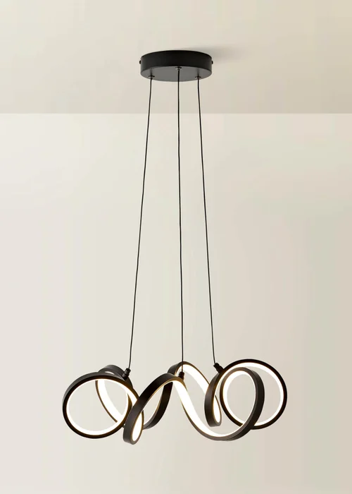 ValueLights Infinity Matte Black Wiggle Integrated LED Ceiling Light - One Size Image 3