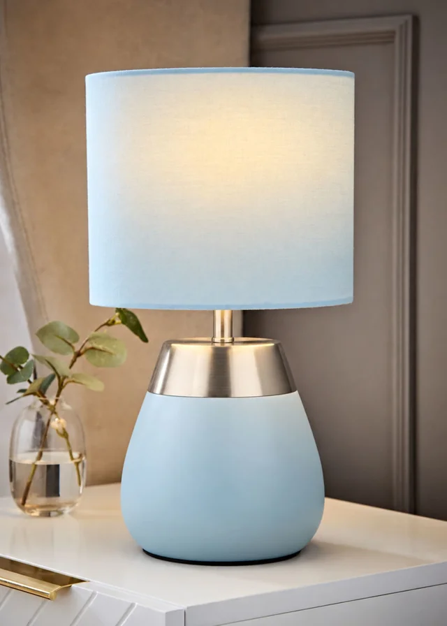 ValueLights Hurst Duck Egg Large Touch Table Lamp