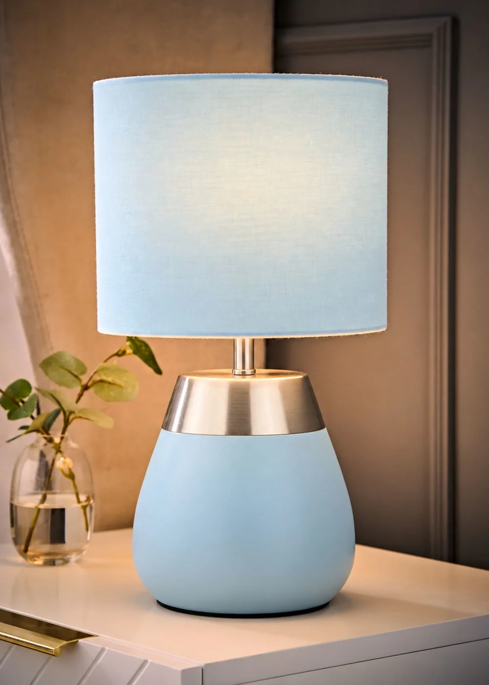 ValueLights Hurst Duck Egg Large Touch Table Lamp - One Size Image 2