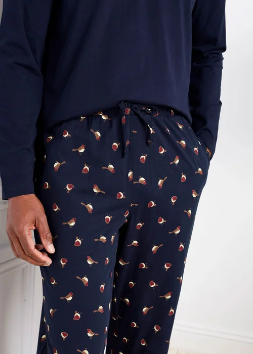 Cotton Traders Navy Jersey Loungewear Set - XL Image 4