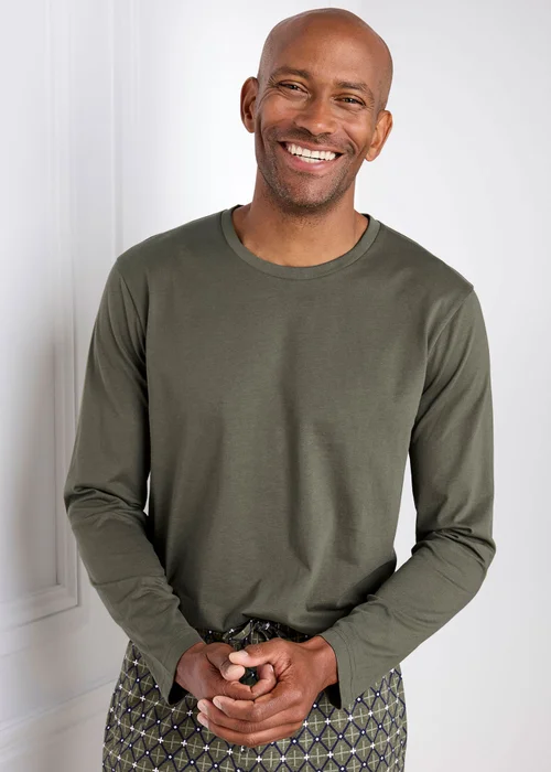 Cotton Traders Khaki Jersey Loungewear Set - XL Image 3