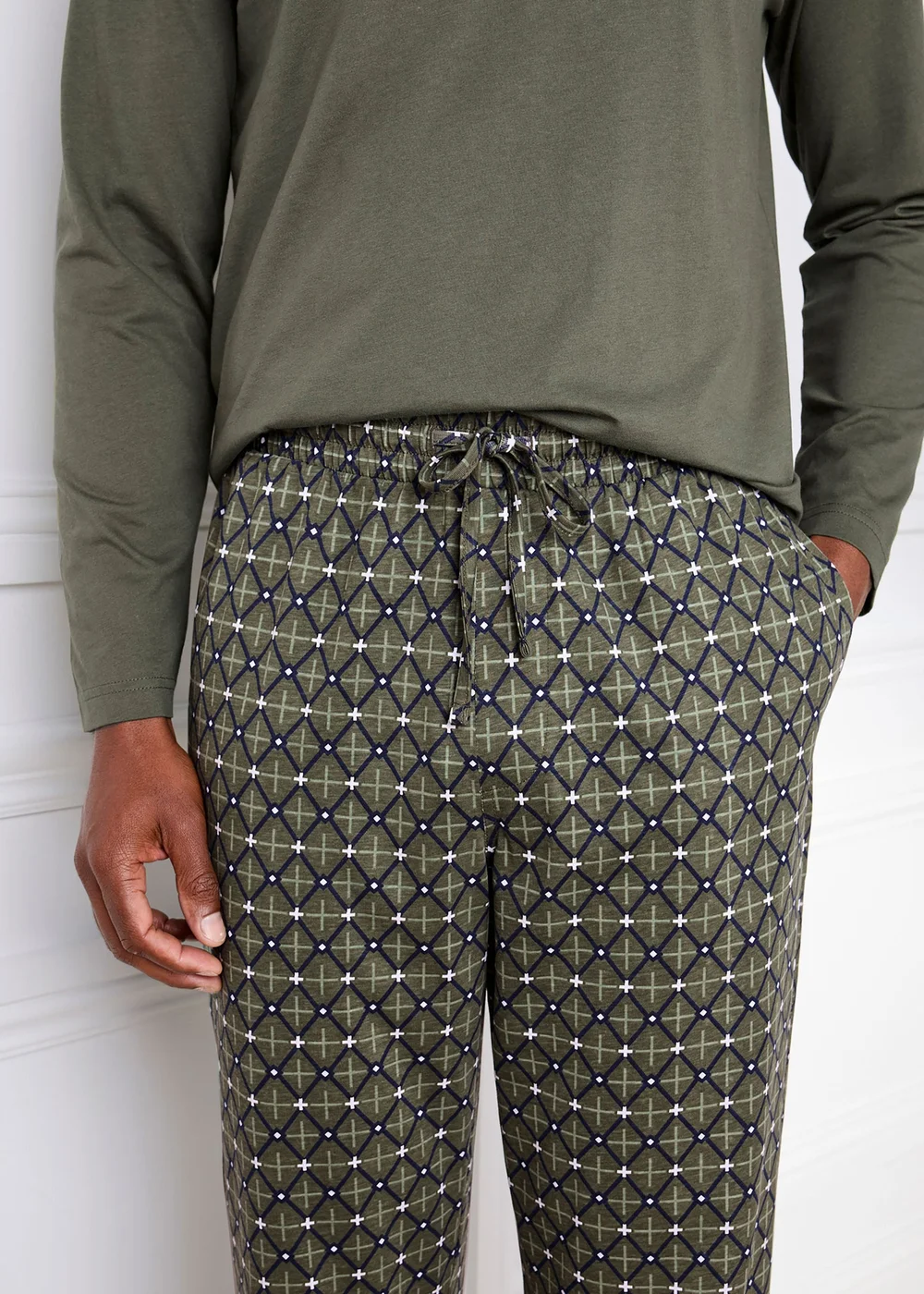 Cotton Traders Khaki Jersey Loungewear Set - XL Image 4