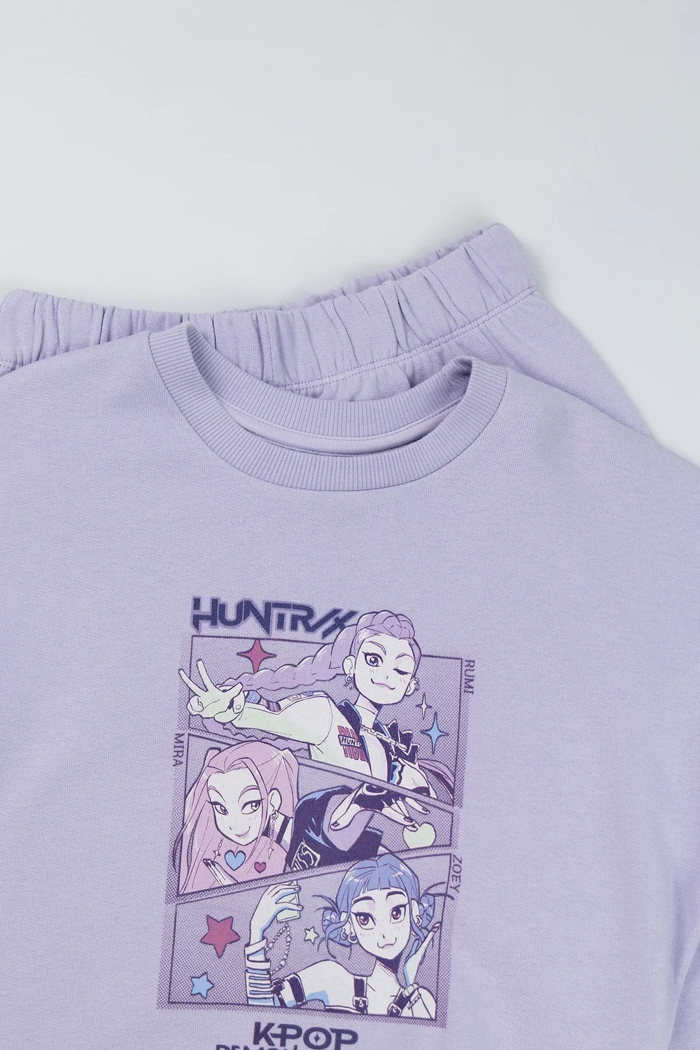 Vanilla Underground KPop Demon Hunters Girls Purple Huntrix Sweatshirt & Joggers Set (5-14 Yrs) - 5-6 Yrs Image 3