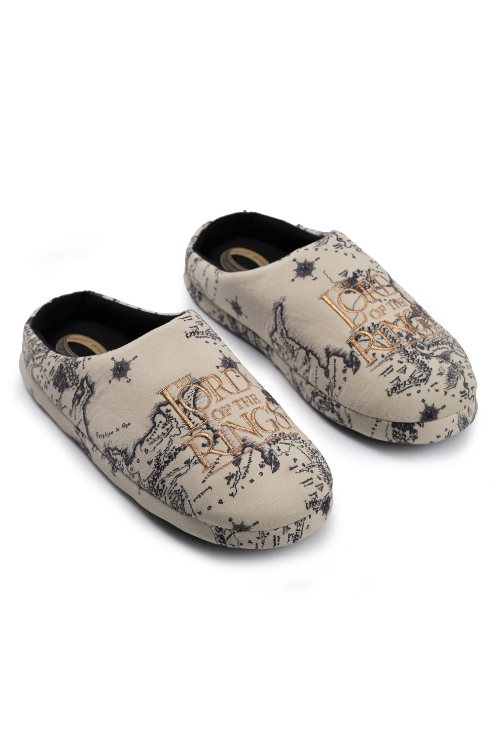 Vanilla Underground Lord Of The Rings Unisex Beige Logo Mule Slippers (3-12 UK) - 5-6 Image 1
