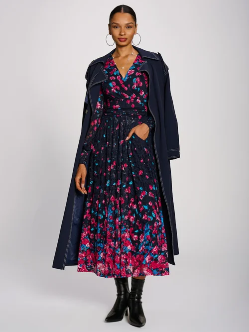 Jolie Moi Pink Multi Long Sleeve Printed Lace Maxi Dress - 14 Image 3