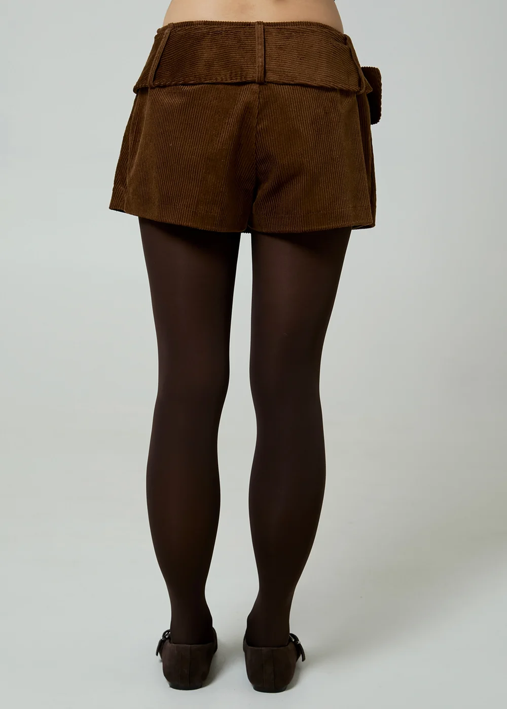 Neon Rose Brown Cord Buckle Belt Mini Skirt - XS Image 2