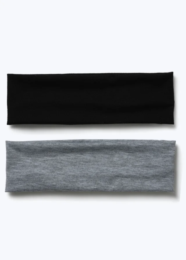 Muse 2 Pack Grey & Black Fabric Headbands