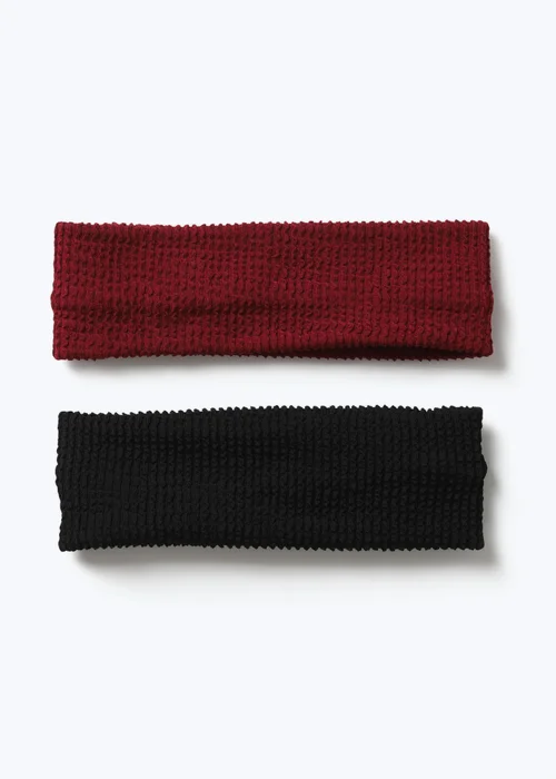 2 Pack Muse Black/Red Waffle Headband - One Size Image 1