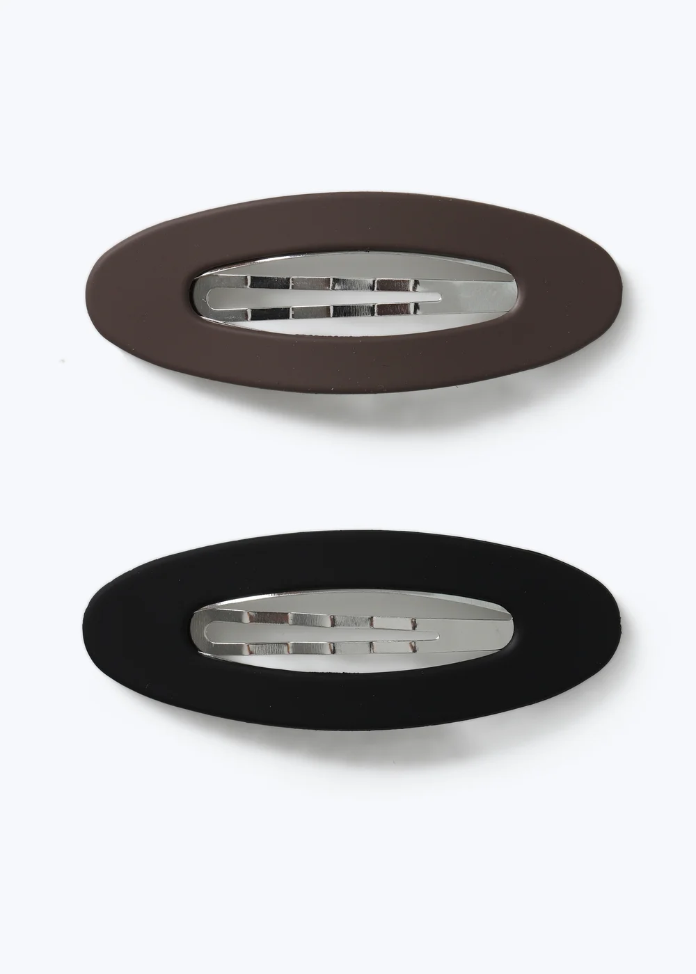 Muse 3 Pack Brown & Black Matte Hair Clips - One Size Image 1
