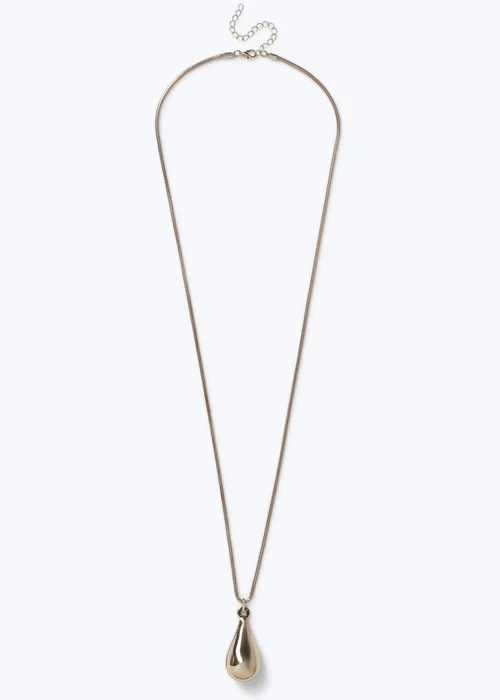 Muse Gold Teardrop Long Pendant Necklace - One Size Image 1
