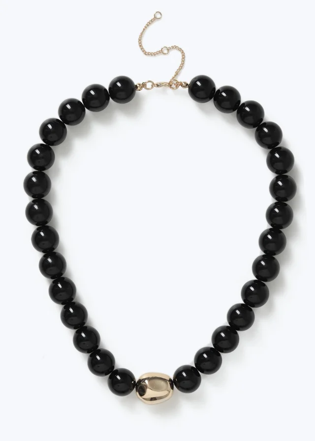 Muse Black Pearl Ball Necklace