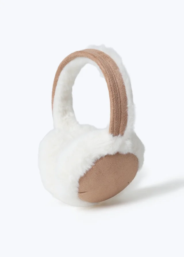 Muse Chestnut Suede and Fur Earmuffs