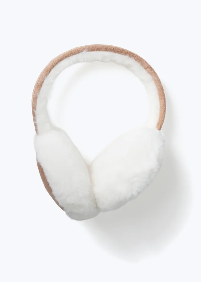 Muse Chestnut Suede and Fur Earmuffs