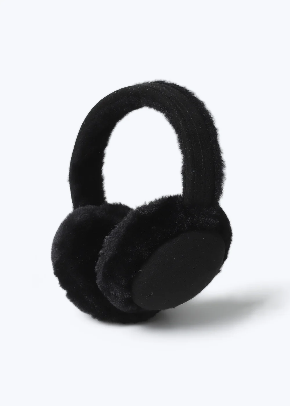 Muse Black Suede and Fur Earmuffs - One Size Image 1