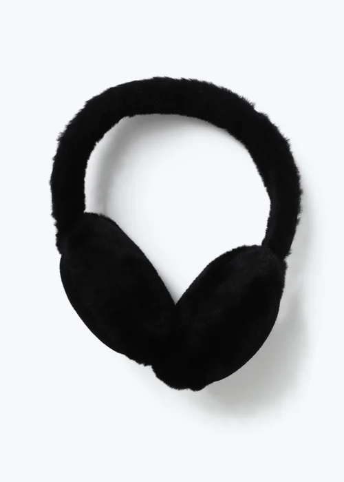 Muse Black Suede and Fur Earmuffs - One Size Image 2