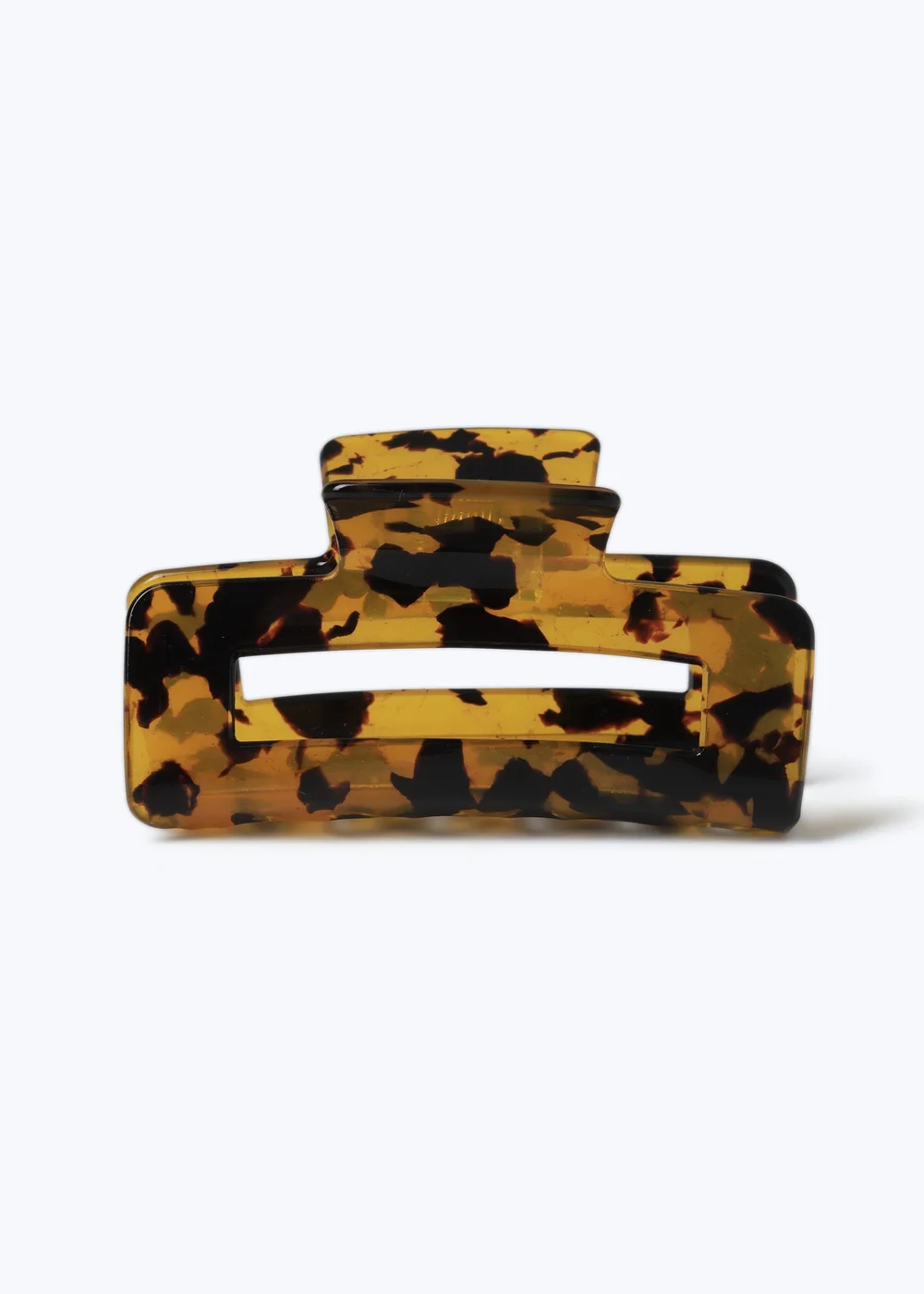 Brown Rectangle Tort Claw Clip - One Size Image 1