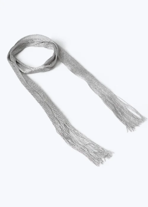 Muse Silver Lurex Skinny Scarf - One Size Image 2