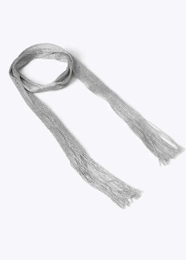 Muse Silver Lurex Skinny Scarf