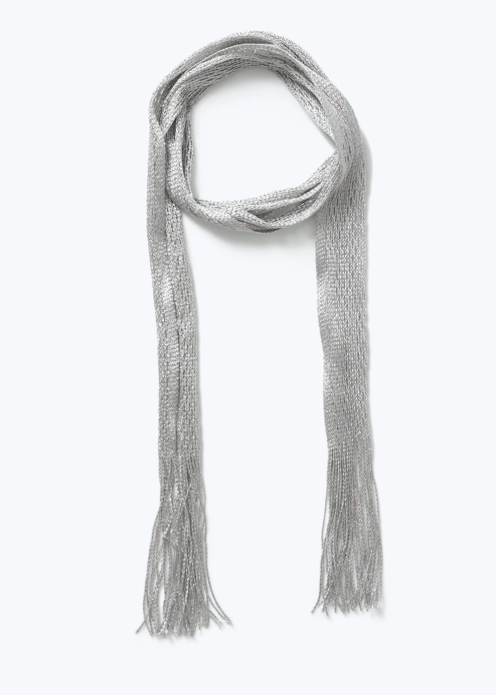 Muse Silver Lurex Skinny Scarf - One Size Image 1