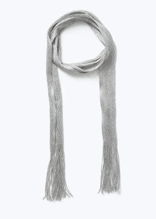 Muse Silver Lurex Skinny Scarf - One Size Image 1