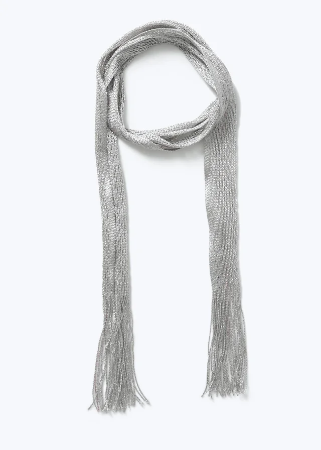 Muse Silver Lurex Skinny Scarf