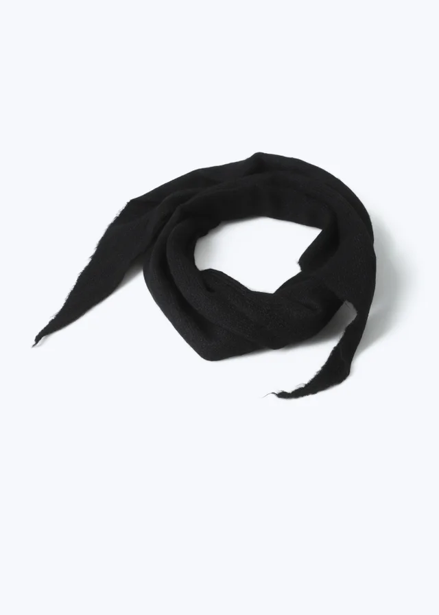 Muse Black Knitted Triangle Scarf