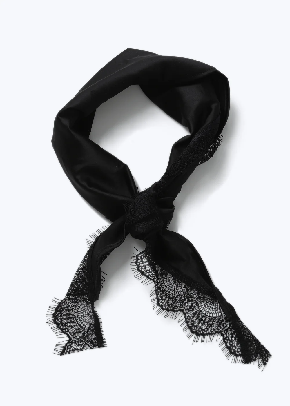 Muse Black Lace Trim Triangle Scarf - One Size Image 1