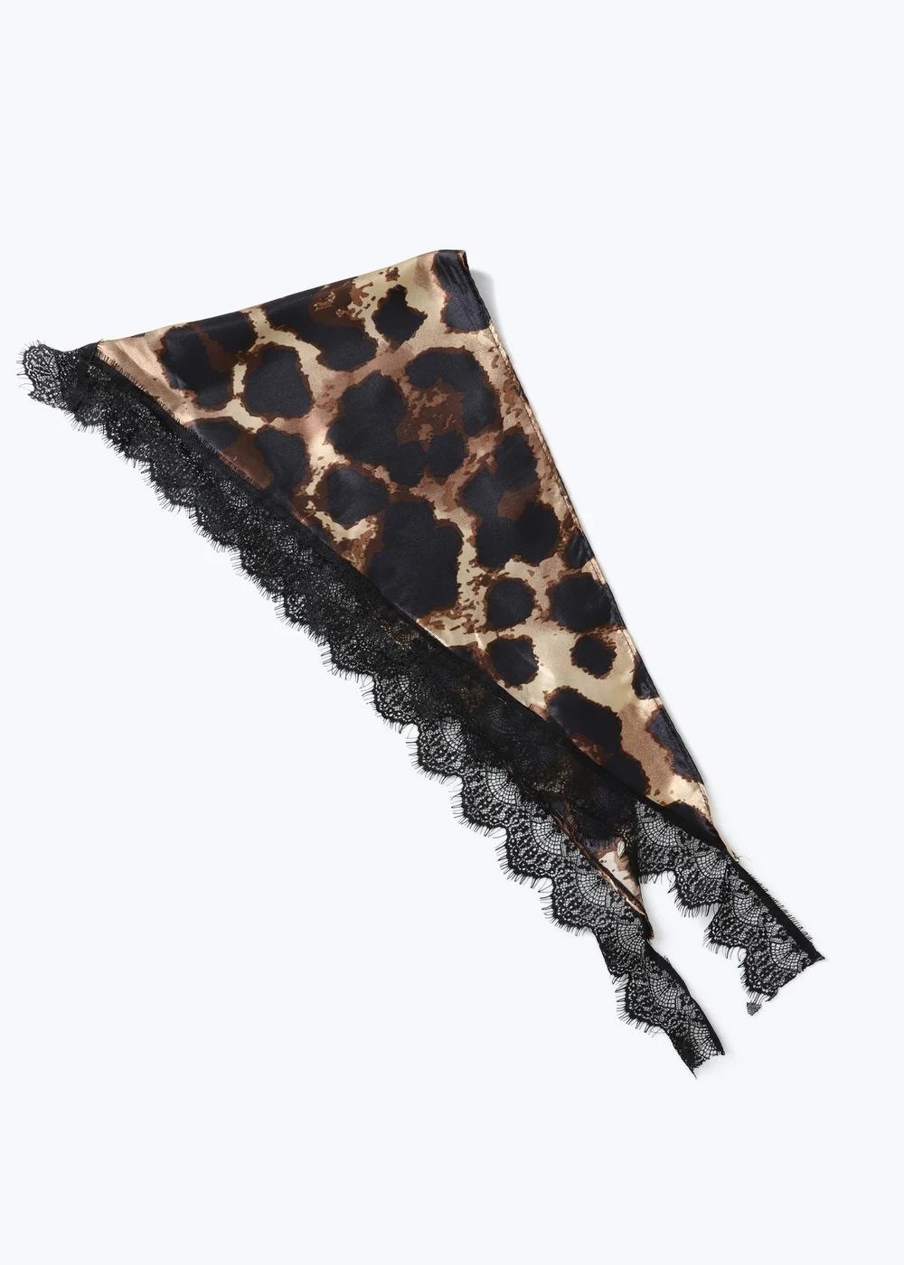 Muse Leopard Print Lace Trim Scarf - One Size Image 3