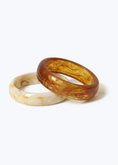 Muse 2 Pack Brown Resin Bangles - One Size Image 1