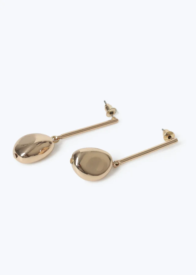 Muse Gold Nugget Stick Drop Earrings