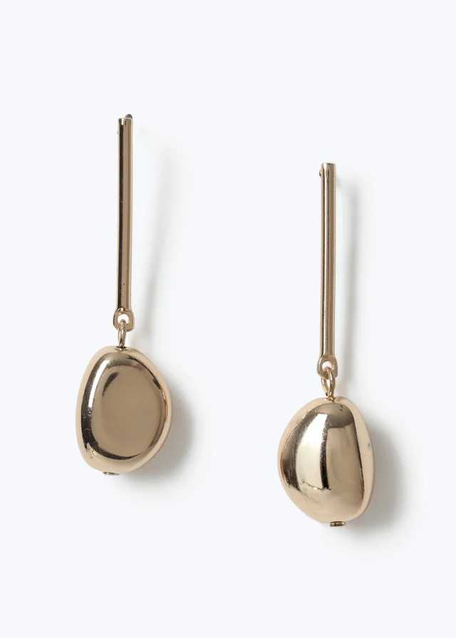 Muse Gold Nugget Stick Drop Earrings