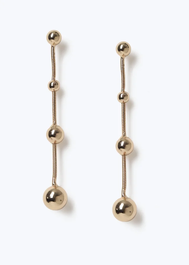 Muse Gold 4 Ball Mini Drop Earrings