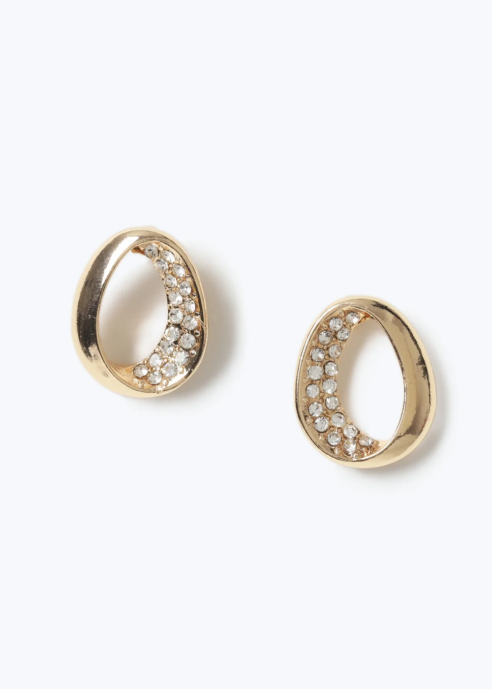 Muse Gold Rhinestone Twist Stud Earrings - One Size Image 1