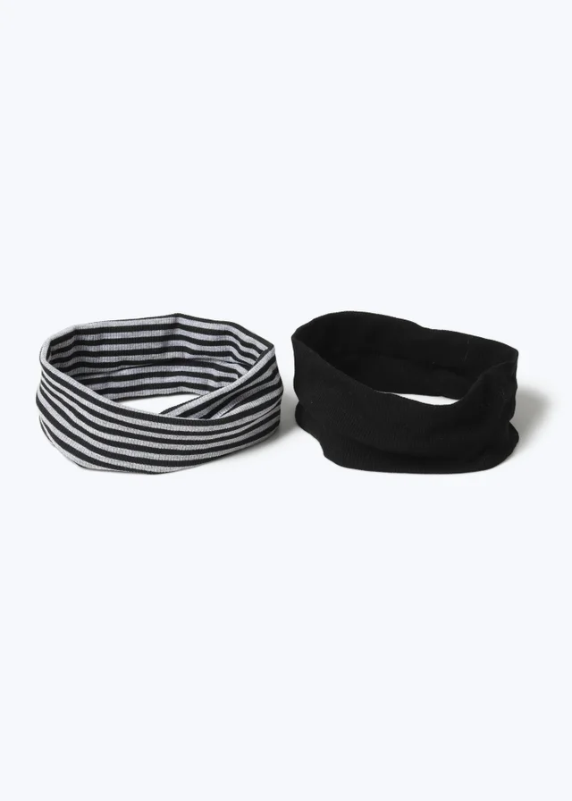 Grey/Black Stripe Headband
