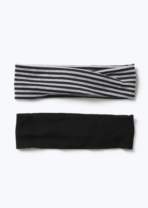 Grey/Black Stripe Headband - One Size Image 1
