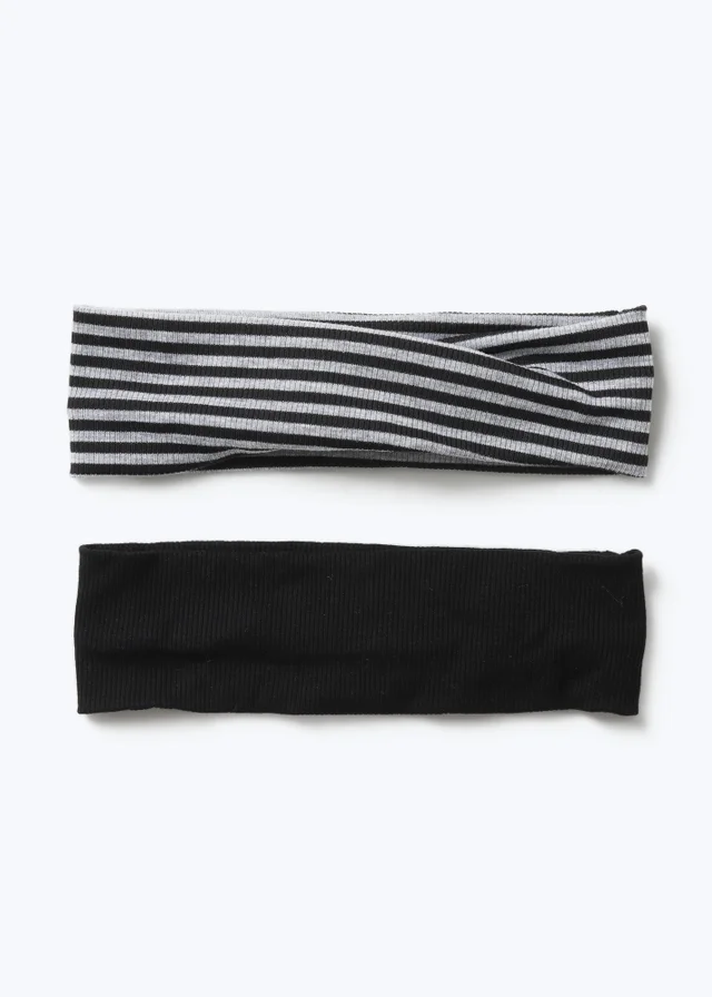 Grey/Black Stripe Headband