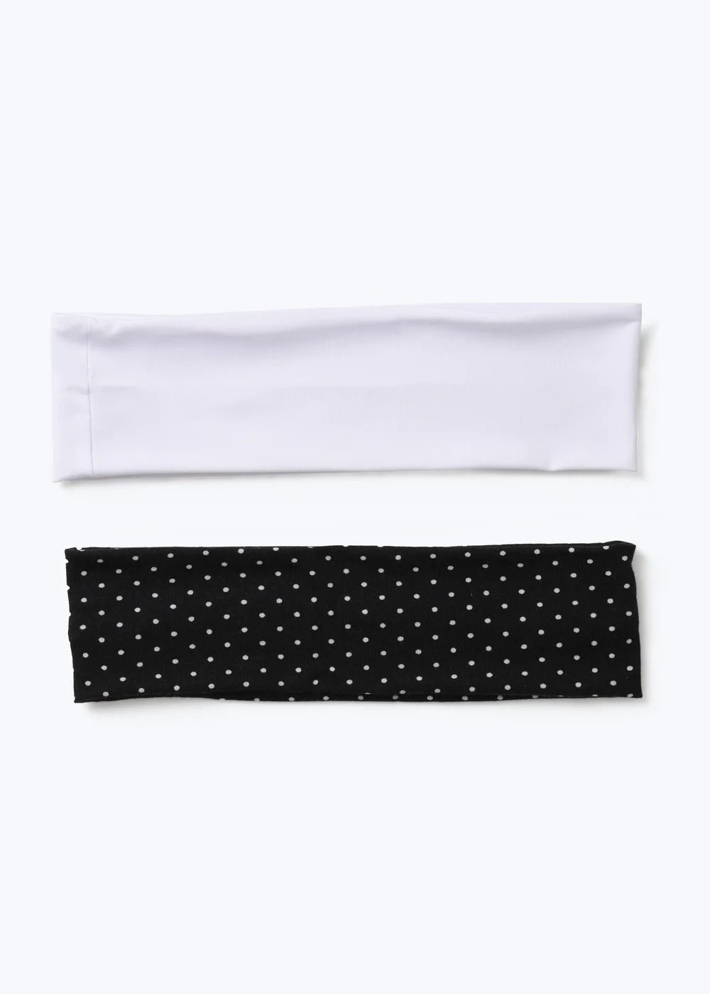 Muse 2 Pack Black & White Polka Dot Fabric Headbands - One Size Image 1