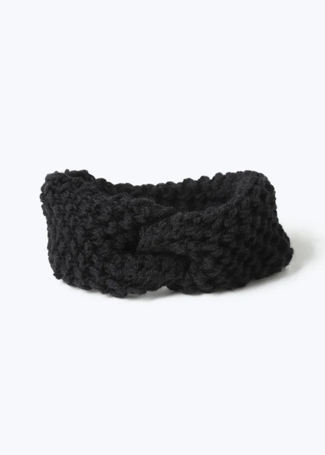 Muse Black Cosy Knitted Bandeau
