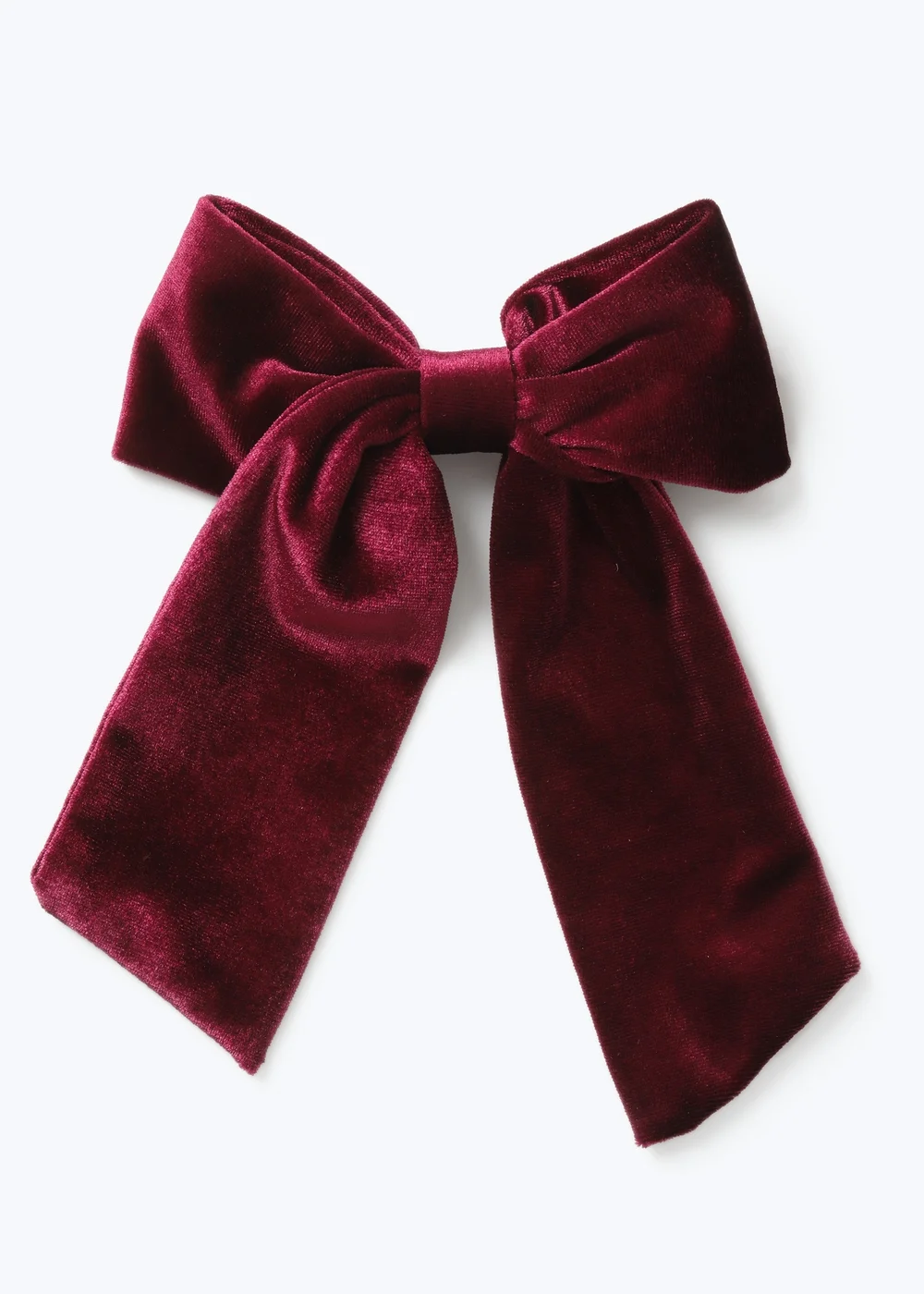Muse Burgundy Velvet Bow Hair Clip - One Size Image 1