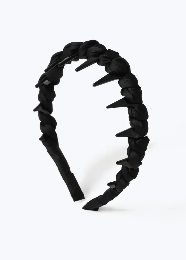 Muse Black Fabric Wrap Zig Zag Headband