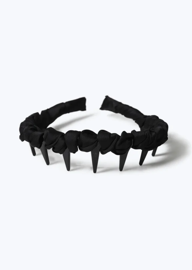 Muse Black Fabric Wrap Zig Zag Headband
